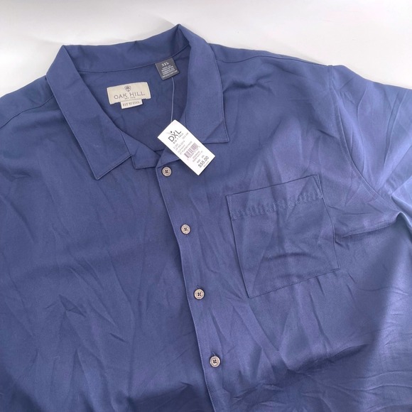 Oak Hill Other - Oak Hill Big Tall 3XL Navy Blue Short Sleeve Button Up Shirt Fit By DXL